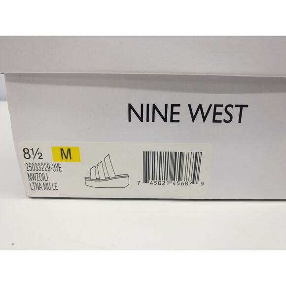 Nine West Brown Metallic Gold White Zoili Leather Platform Mule Sandals 8.5 - Picture 10 of 10